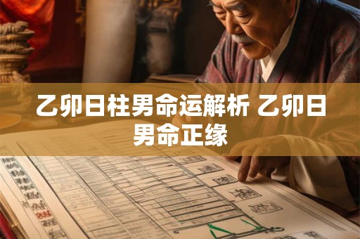 乙卯日柱男命运解析 乙卯日男命正缘