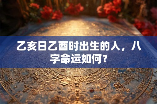 乙亥日乙酉时出生的人，八字命运如何？
