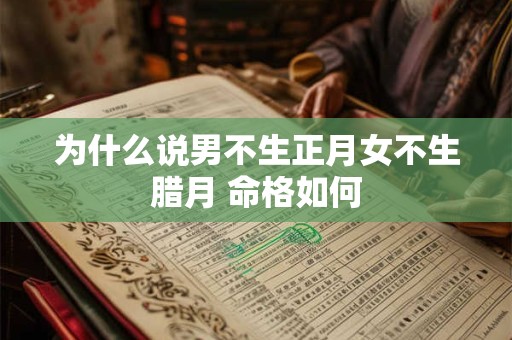 为什么说男不生正月女不生腊月 命格如何