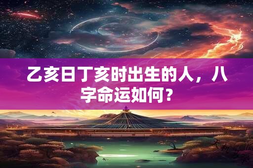 乙亥日丁亥时出生的人，八字命运如何？
