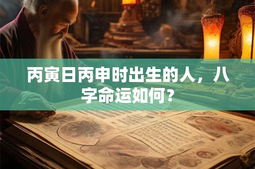 丙寅日丙申时出生的人，八字命运如何？