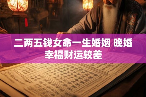 二两五钱女命一生婚姻 晚婚幸福财运较差