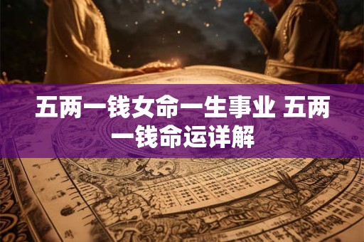 五两一钱女命一生事业 五两一钱命运详解