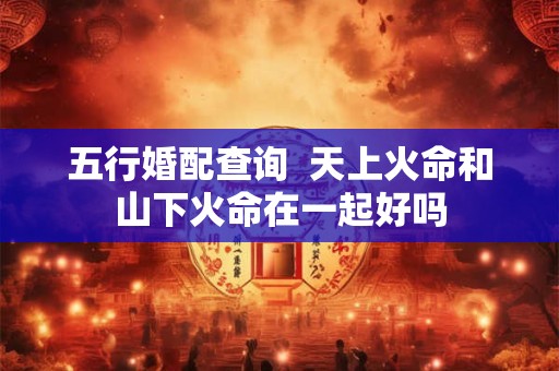 五行婚配查询  天上火命和山下火命在一起好吗