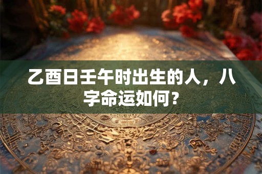 乙酉日壬午时出生的人，八字命运如何？