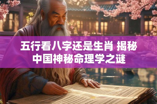 五行看八字还是生肖 揭秘中国神秘命理学之谜