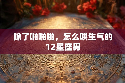 除了啪啪啪，怎么哄生气的12星座男