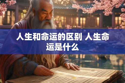 人生和命运的区别 人生命运是什么