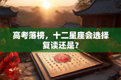 高考落榜，十二星座会选择复读还是？