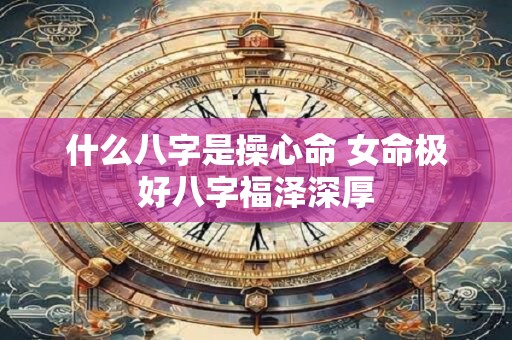 什么八字是操心命 女命极好八字福泽深厚