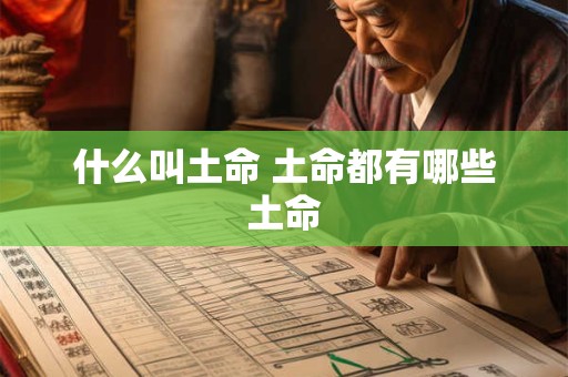 什么叫土命 土命都有哪些土命