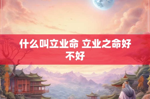 什么叫立业命 立业之命好不好