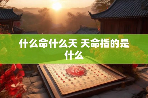 什么命什么天 天命指的是什么