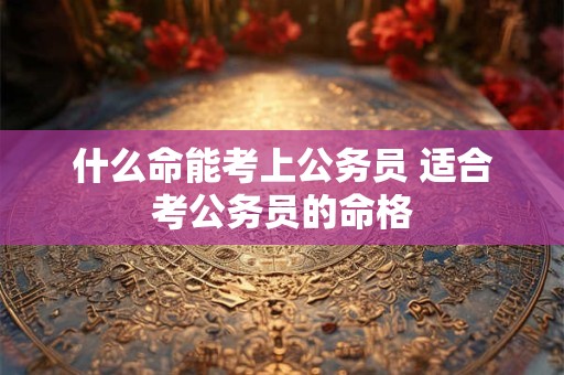 什么命能考上公务员 适合考公务员的命格