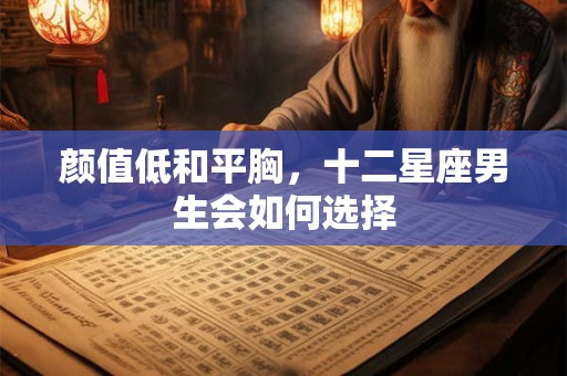 颜值低和平胸，十二星座男生会如何选择