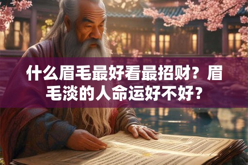 什么眉毛最好看最招财？眉毛淡的人命运好不好？
