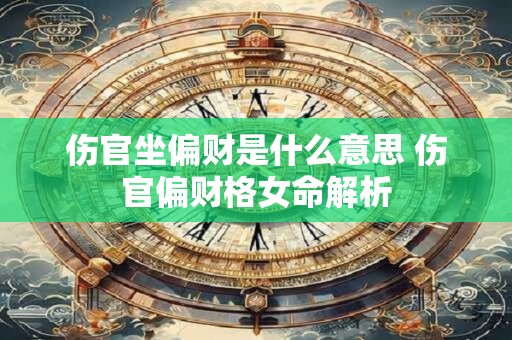 详细阅读:伤官坐偏财是什么意思 伤官偏财格女命解析 伤官坐偏财是什么意思 伤官偏财格女命解析