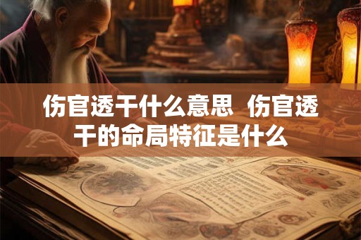 伤官透干什么意思  伤官透干的命局特征是什么
