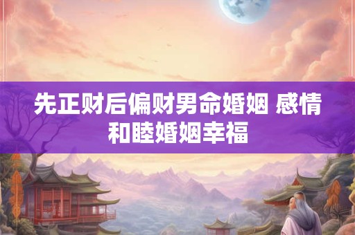 先正财后偏财男命婚姻 感情和睦婚姻幸福