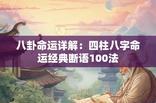 八卦命运详解：四柱八字命运经典断语100法