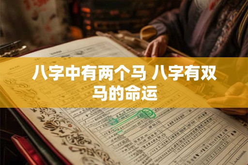 八字中有两个马 八字有双马的命运