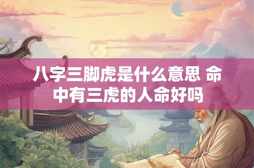 八字三脚虎是什么意思 命中有三虎的人命好吗