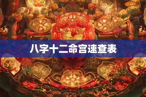 八字十二命宫速查表