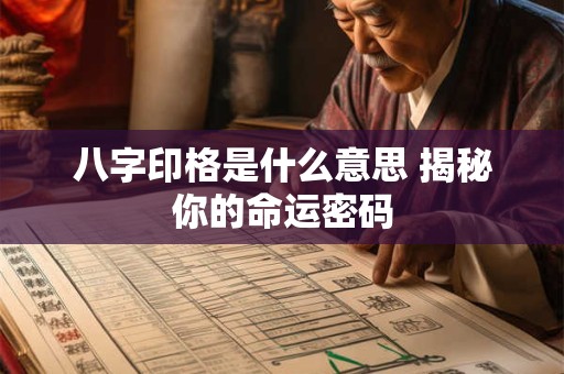 八字印格是什么意思 揭秘你的命运密码