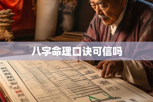 八字命理口诀可信吗