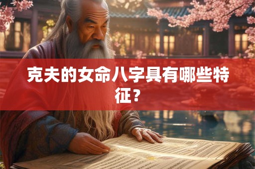 克夫的女命八字具有哪些特征？