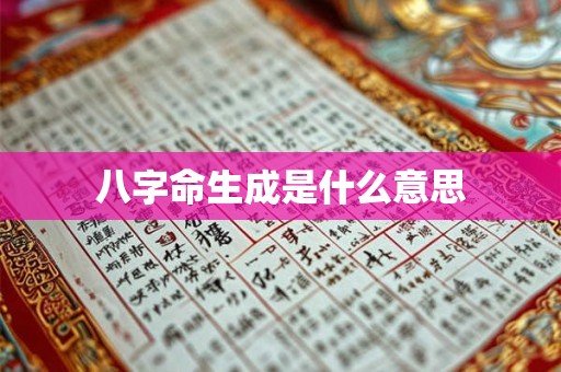 八字命生成是什么意思
