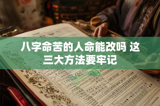 八字命苦的人命能改吗 这三大方法要牢记