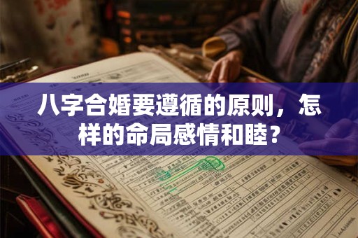 八字合婚要遵循的原则，怎样的命局感情和睦？