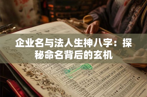 企业名与法人生神八字：探秘命名背后的玄机