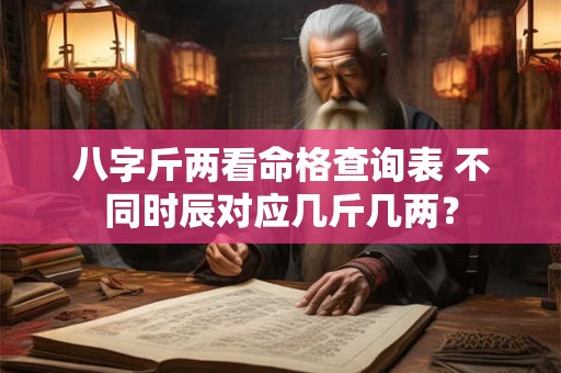 八字斤两看命格查询表 不同时辰对应几斤几两？