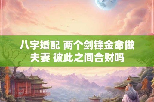 八字婚配 两个剑锋金命做夫妻 彼此之间合财吗