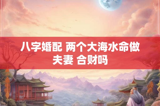八字婚配 两个大海水命做夫妻 合财吗