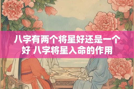 八字有两个将星好还是一个好 八字将星入命的作用