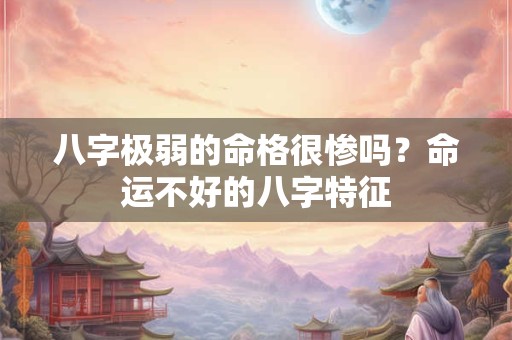八字极弱的命格很惨吗？命运不好的八字特征