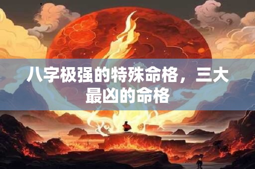 八字极强的特殊命格，三大最凶的命格