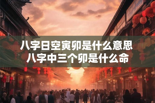八字日空寅卯是什么意思 八字中三个卯是什么命