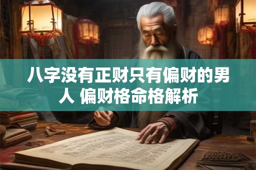 八字没有正财只有偏财的男人 偏财格命格解析