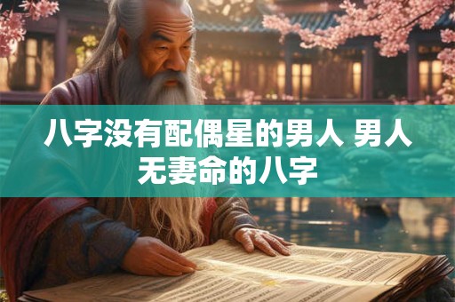 八字没有配偶星的男人 男人无妻命的八字
