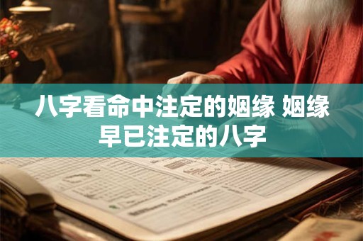八字看命中注定的姻缘 姻缘早已注定的八字