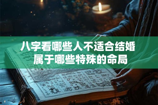 八字看哪些人不适合结婚  属于哪些特殊的命局