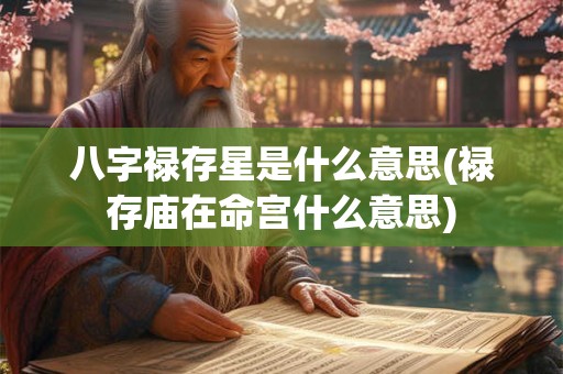 八字禄存星是什么意思(禄存庙在命宫什么意思)