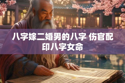 八字嫁二婚男的八字 伤官配印八字女命