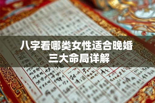 八字看哪类女性适合晚婚  三大命局详解