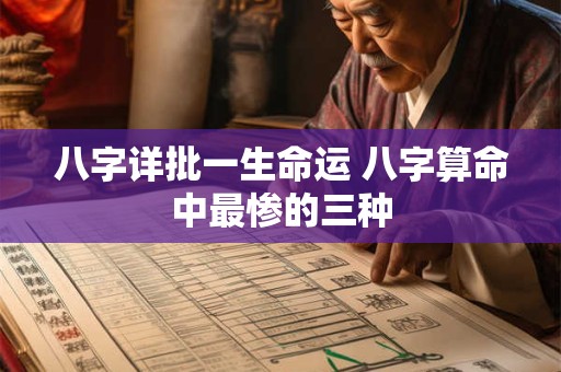 八字详批一生命运 八字算命中最惨的三种