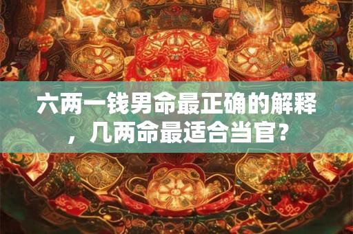 六两一钱男命最正确的解释，几两命最适合当官？